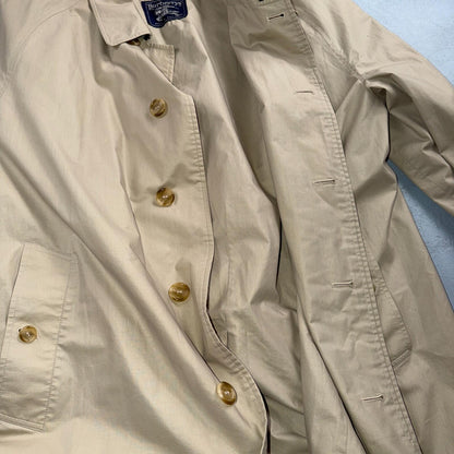 Burberry Trench Coat VTG Mens 46 Beige Check Collar Made in England Classic Belt