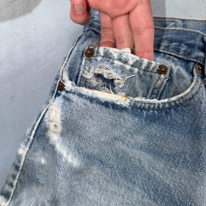 Levis 501 Vintage 80s Redline Selvedge USA XX Jeans Light Wash 34x36 Act 32x32