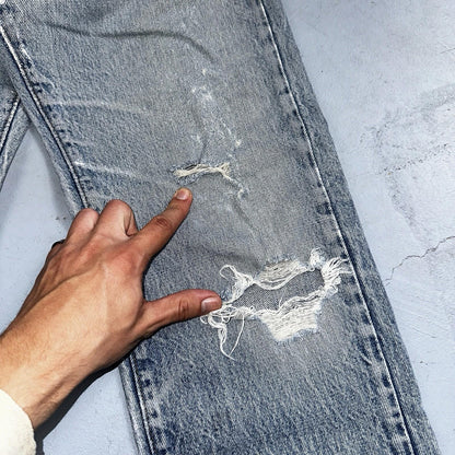 Levis 501 Vintage 80s USA XX Straight Leg Jeans 32x31 Thrashed Wash Act 30x26