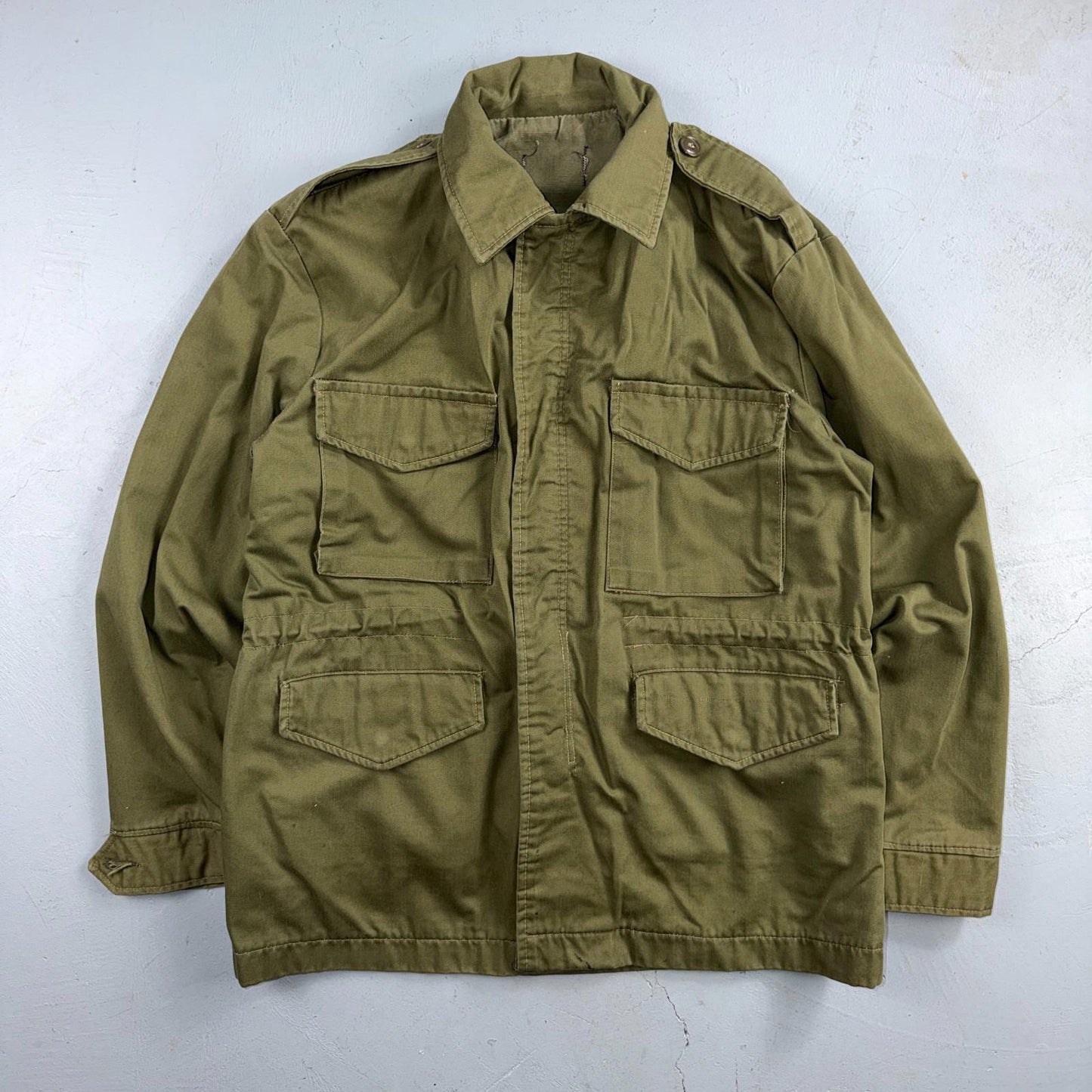 Vintage M 1951 Field Jacket US ARMY Military OG 107 Coat M51 Size M? Cut Tag