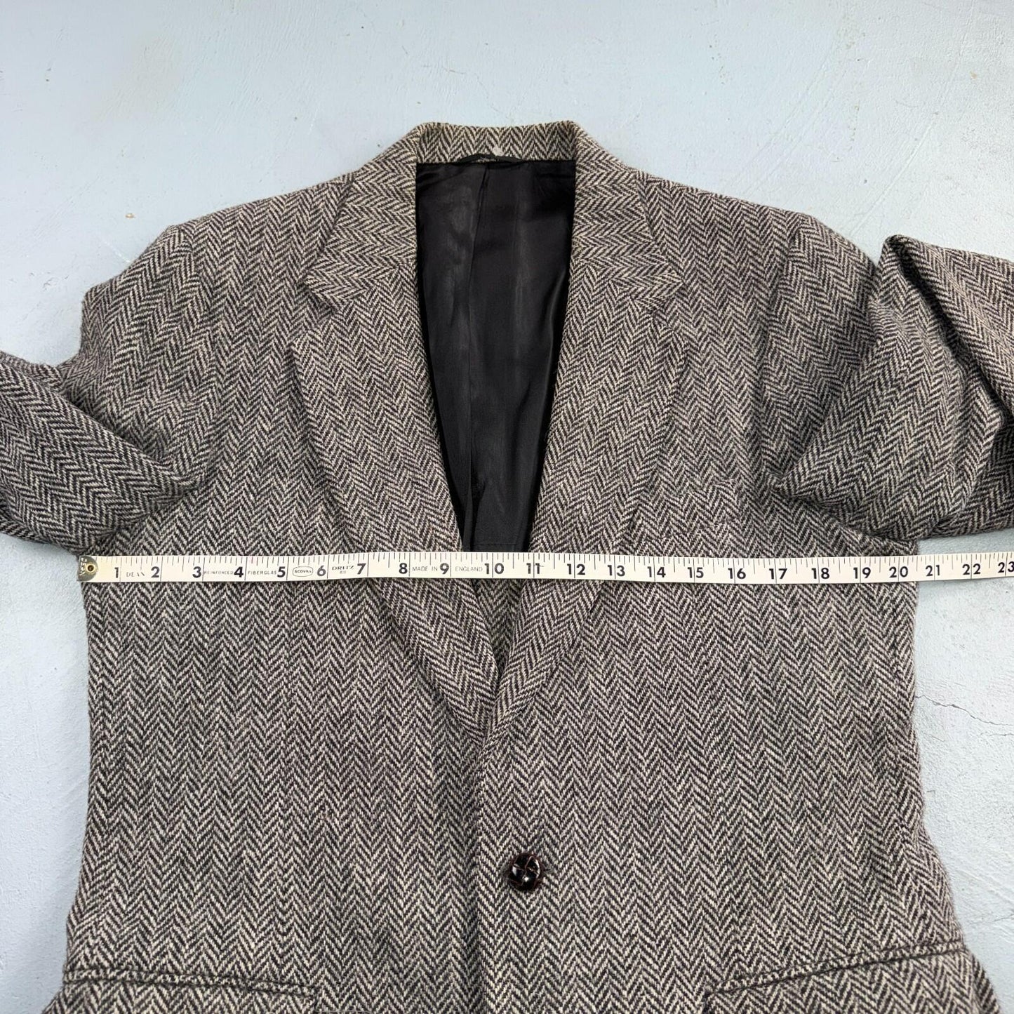 Harris Tweed Stafford Vintage 40 Blazer Gray Herringbone Wool Sport Coat USA