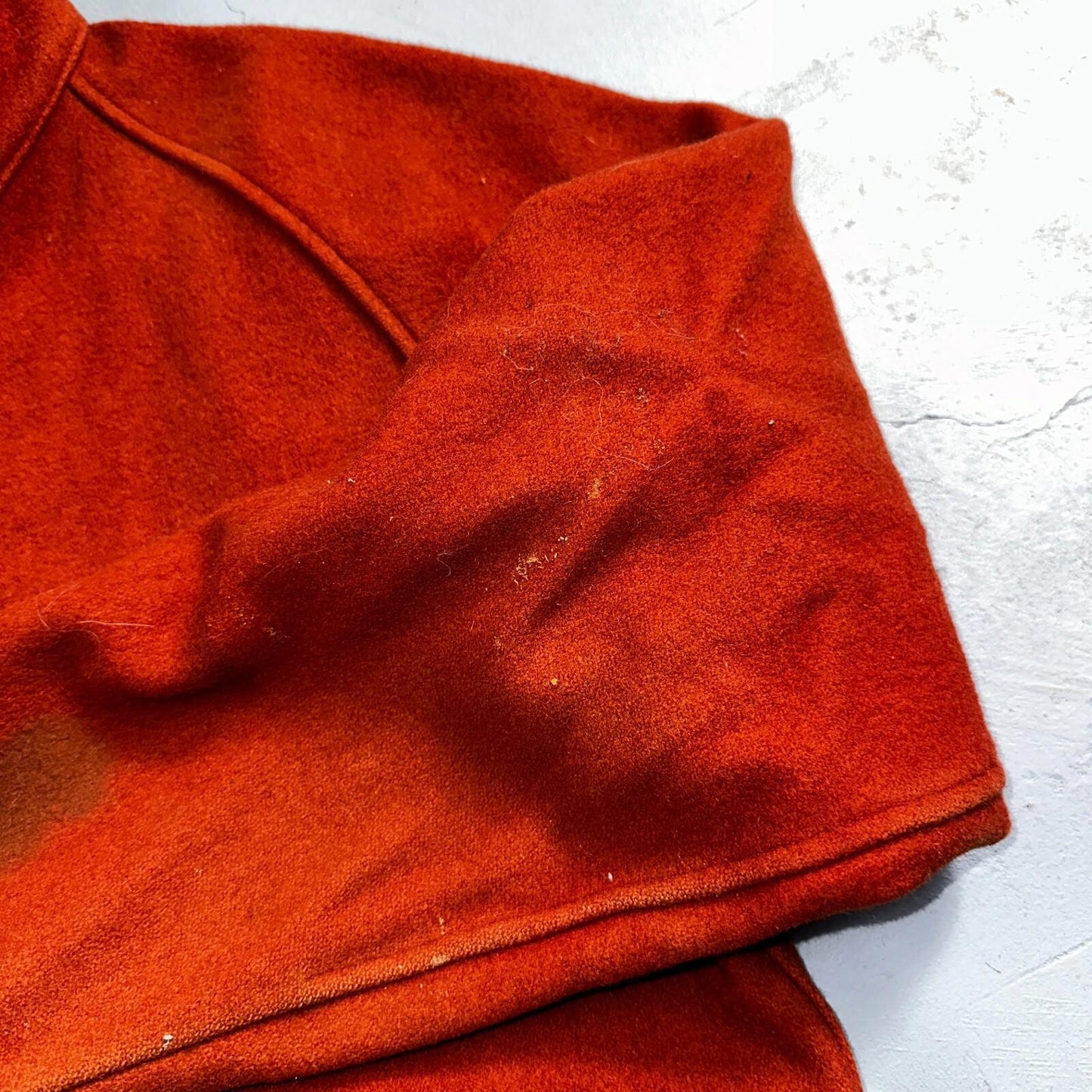 Vintage 60s 70s Wool Delivery Workwear Jacket M Rockabilly Burnt Orange Red
