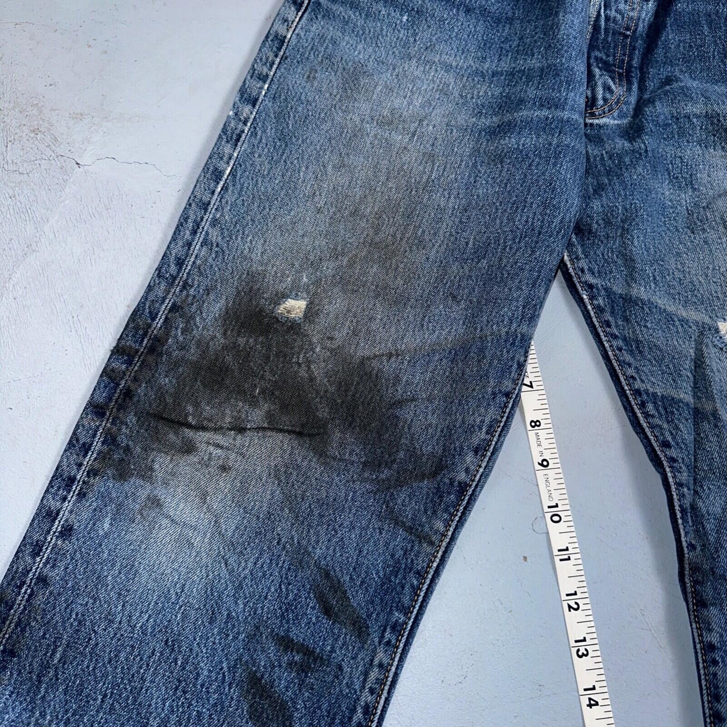 Levis 501 Vintage 90s XX Straight Leg Mexico Jeans 34x30 Thrashed Act 33x28