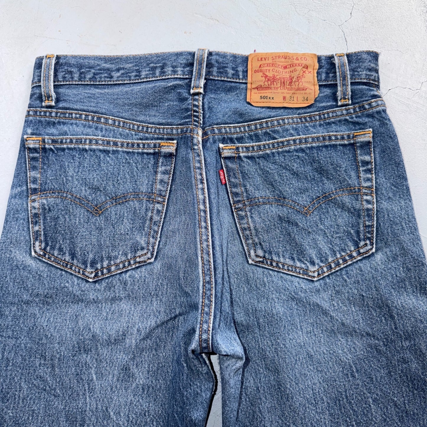 Levis 501 Vintage 90s USA XX Straight Leg Jeans Blue Altered 31x34 Act 30x29