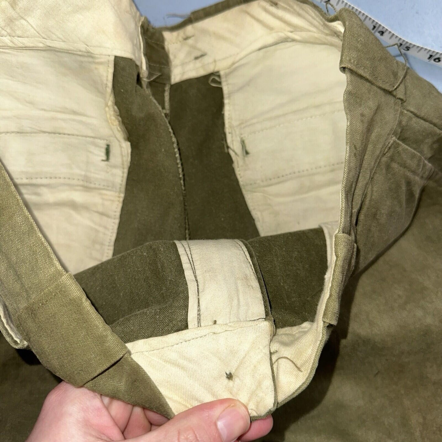 Vintage 50s 60s Duck Canvas Hunting Pants Zip Size 33x26 Rockabilly Double Knee