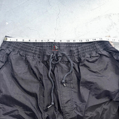 Nike Vintage Black Nylon Shorts Swoosh XL 90s Black Tag 9” Inseam Running Track