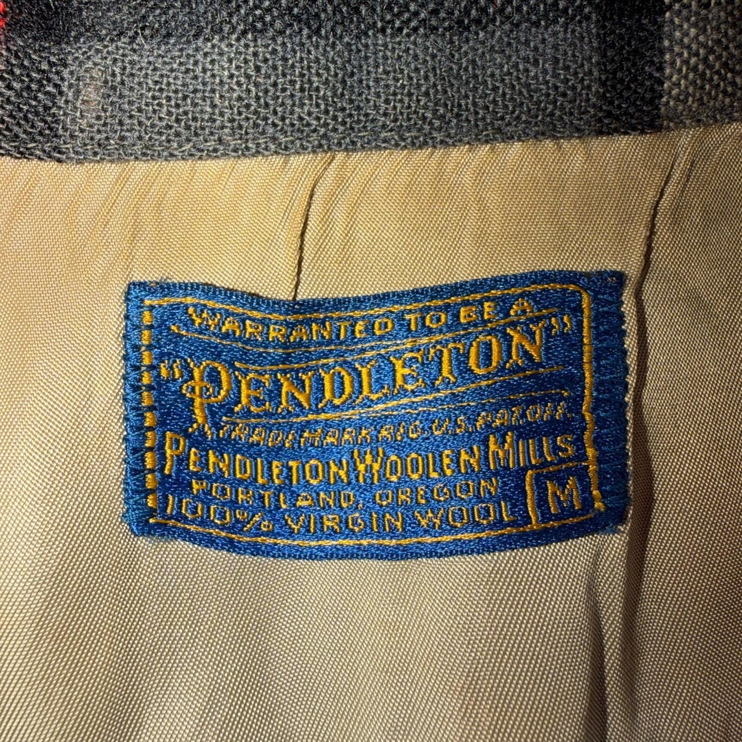 Pendleton VTG 1950s Loop Collar Board Shirt Wool Plaid Flannel Shirt Checker