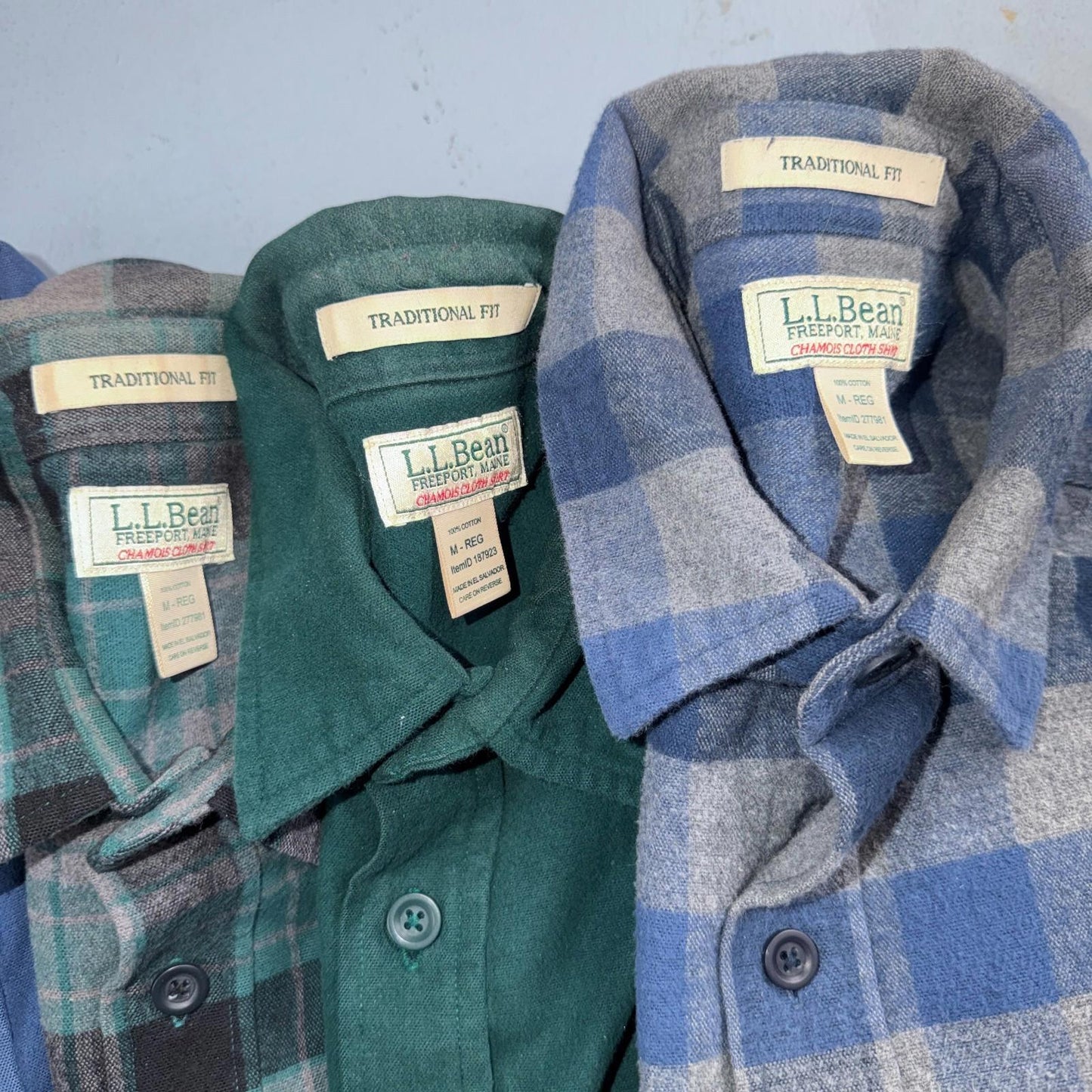 LL Bean Lot of 7 Mens M Shirts Chamois Cloth Flannel Pockets VTG Y2K Heavyweight