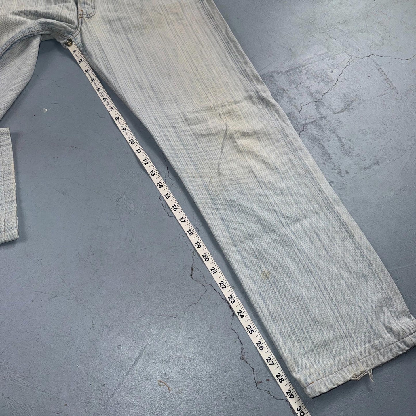 Levis 501 Vintage Y2K 90s XX Straight Leg Jeans Blue Light Wash Stripe Act 33x29