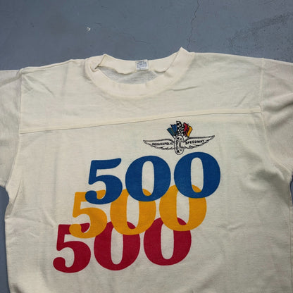 VTG Indianapolis Motor Speedway 500 Jersey T Shirt Artex Large USA Raglan 70s