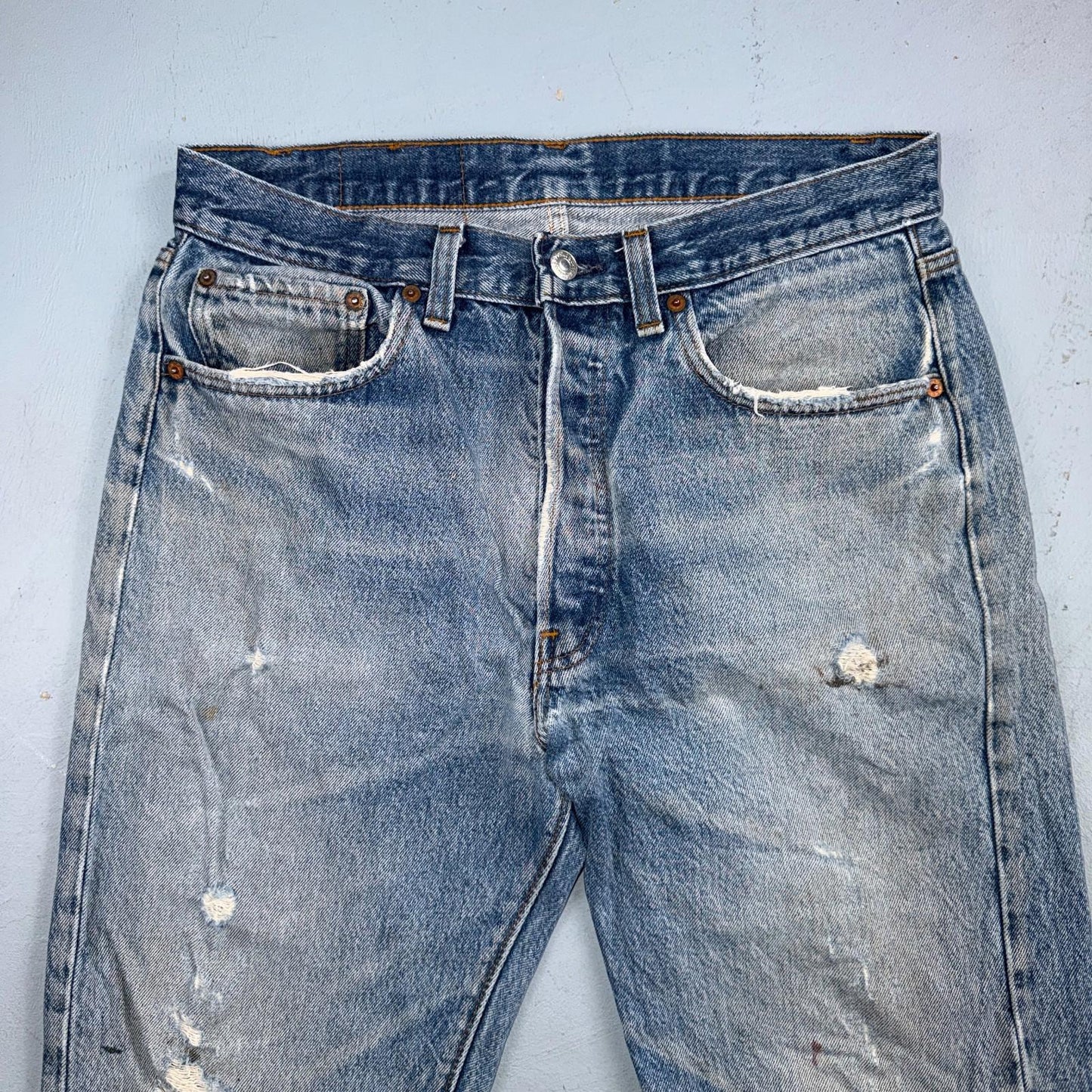Levis 501 Vintage 80s USA XX Straight Leg Jeans Blue Med Wash 33x32 Act 31x31