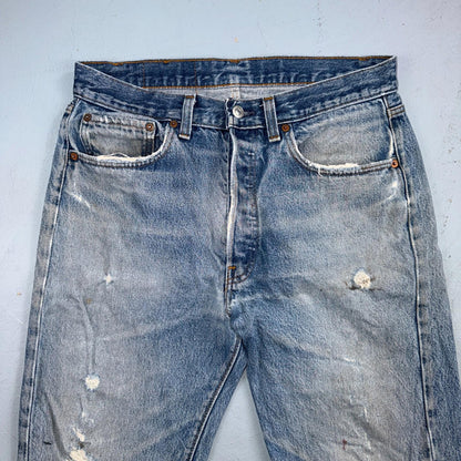 Levis 501 Vintage 80s USA XX Straight Leg Jeans Blue Med Wash 33x32 Act 31x31