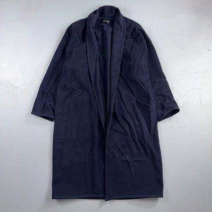 Eileen Fisher Coat Women’s Blue Wool Open Front Oversized Kimono Jacket VTG