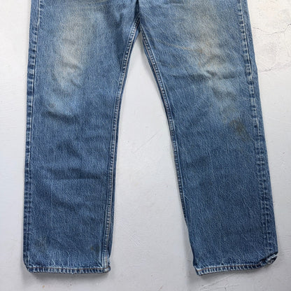 Levis 501 Vintage 80s USA XX Straight Leg Jeans Blue Light Wash 42x34 Act 38x29