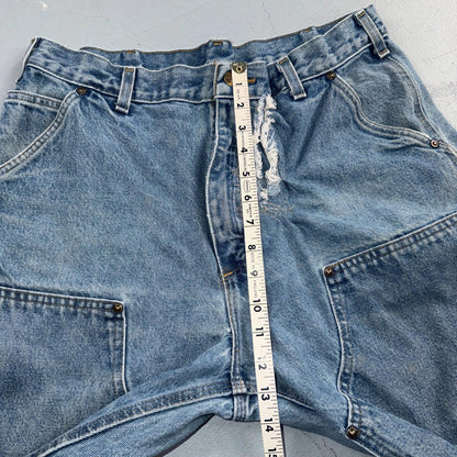 VTG Carhartt Men’s B73 DST 36x32 Double Knee Denim Jeans Workwear Thrashed