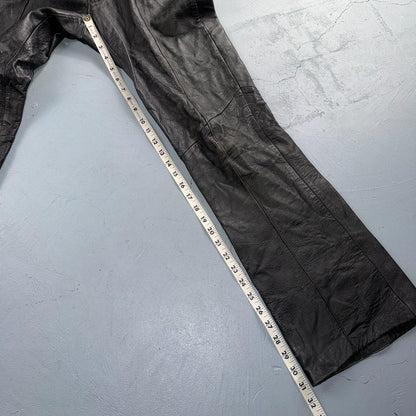 VTG 1950s 1960s Black Leather Motorcycle Pants 31x31 Rockabilly 50s 60s Buco Sty