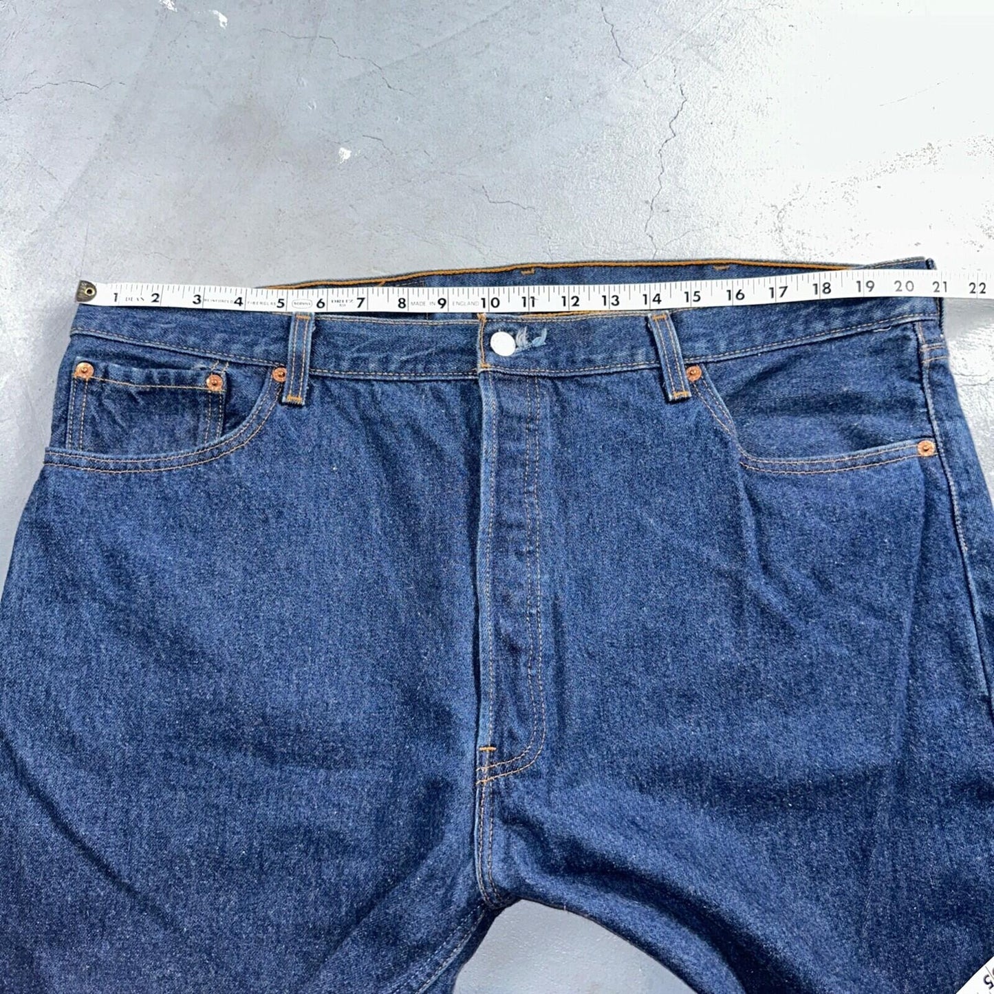 Levis 501 Vintage 90s USA XX Straight Leg Jeans Blue Dark Wash 44x34 Act 41x31