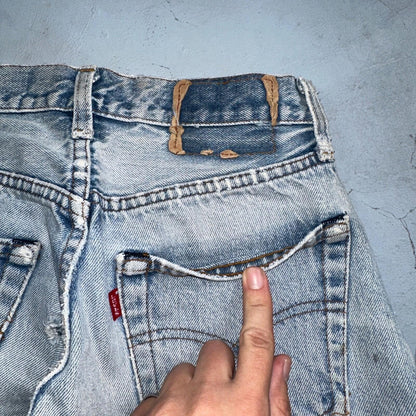 Levis 501 Vintage 80s Redline Selvedge USA XX Jeans Light Wash 27x34 Act 25x29