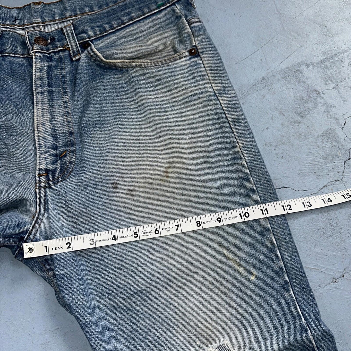 Levis 517 Vintage 80s USA Orange Tab Bootcut Flare Blue Worn Jeans Act 34x26
