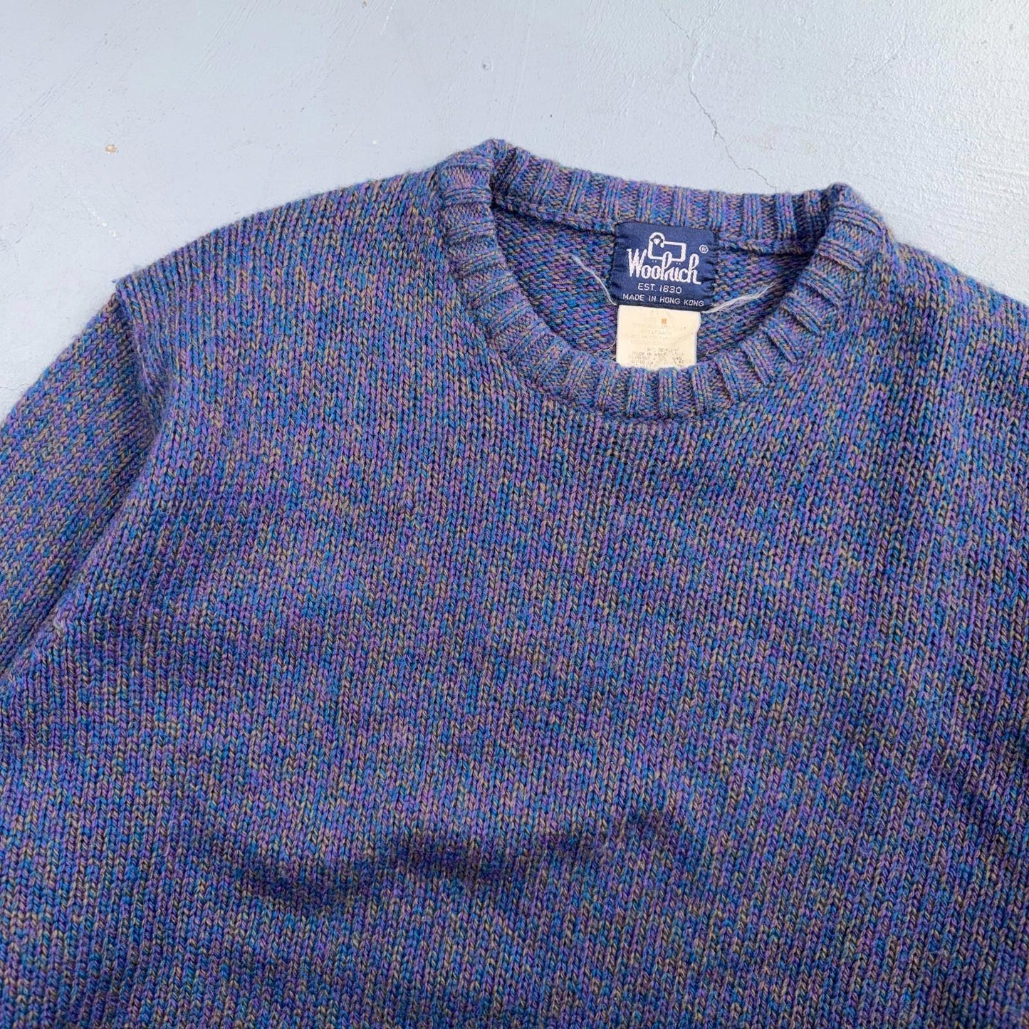 Woolrich VTG 80s Wool Fair Isle Nordic Sweater Women's Size M Blue Chic Cozy