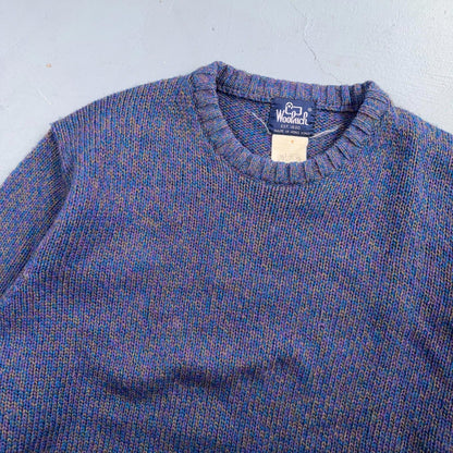 Woolrich VTG 80s Wool Fair Isle Nordic Sweater Women's Size M Blue Chic Cozy