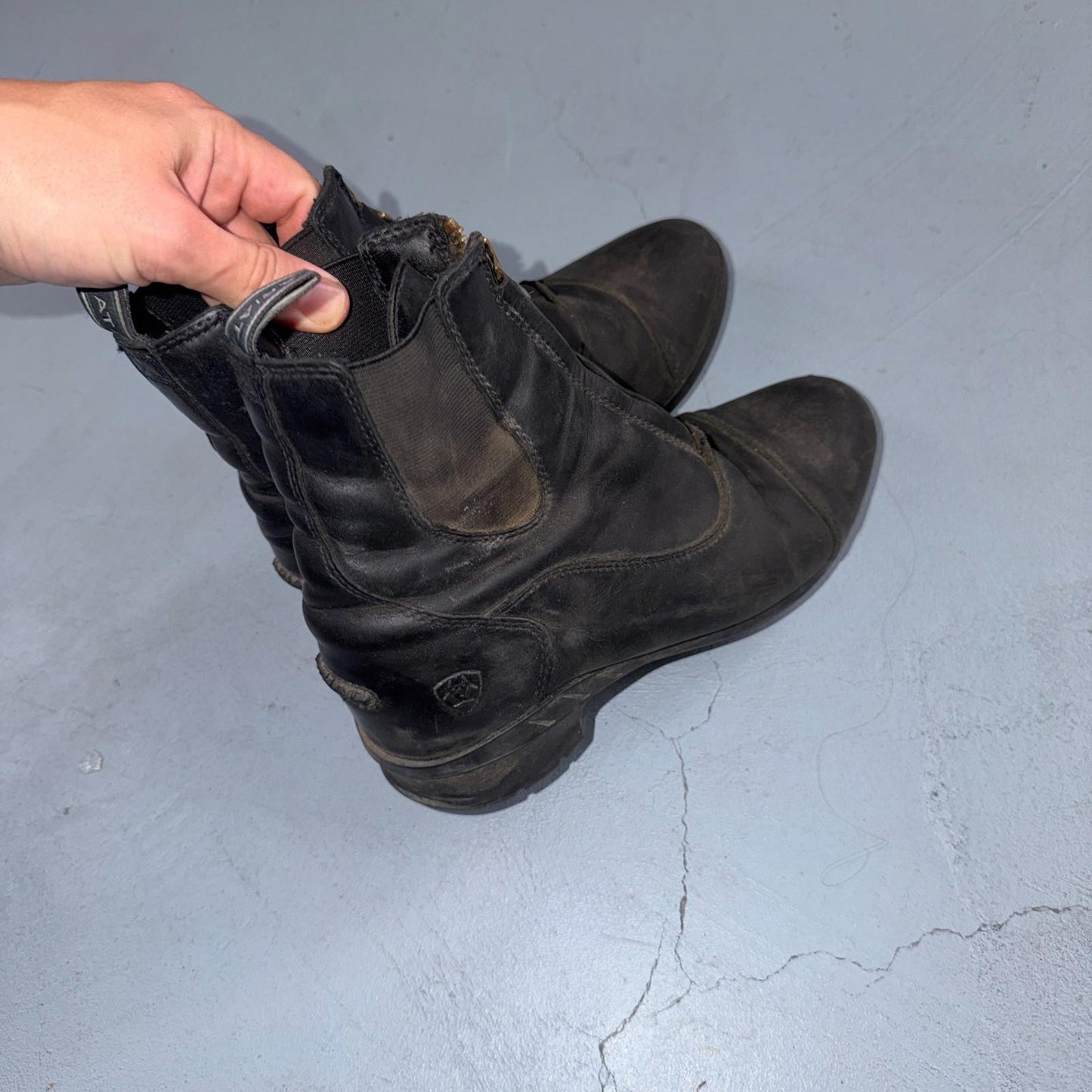 Ariat Heritage IV Zip Paddock Black Leather Front Zip Riding Boots Women's 8B