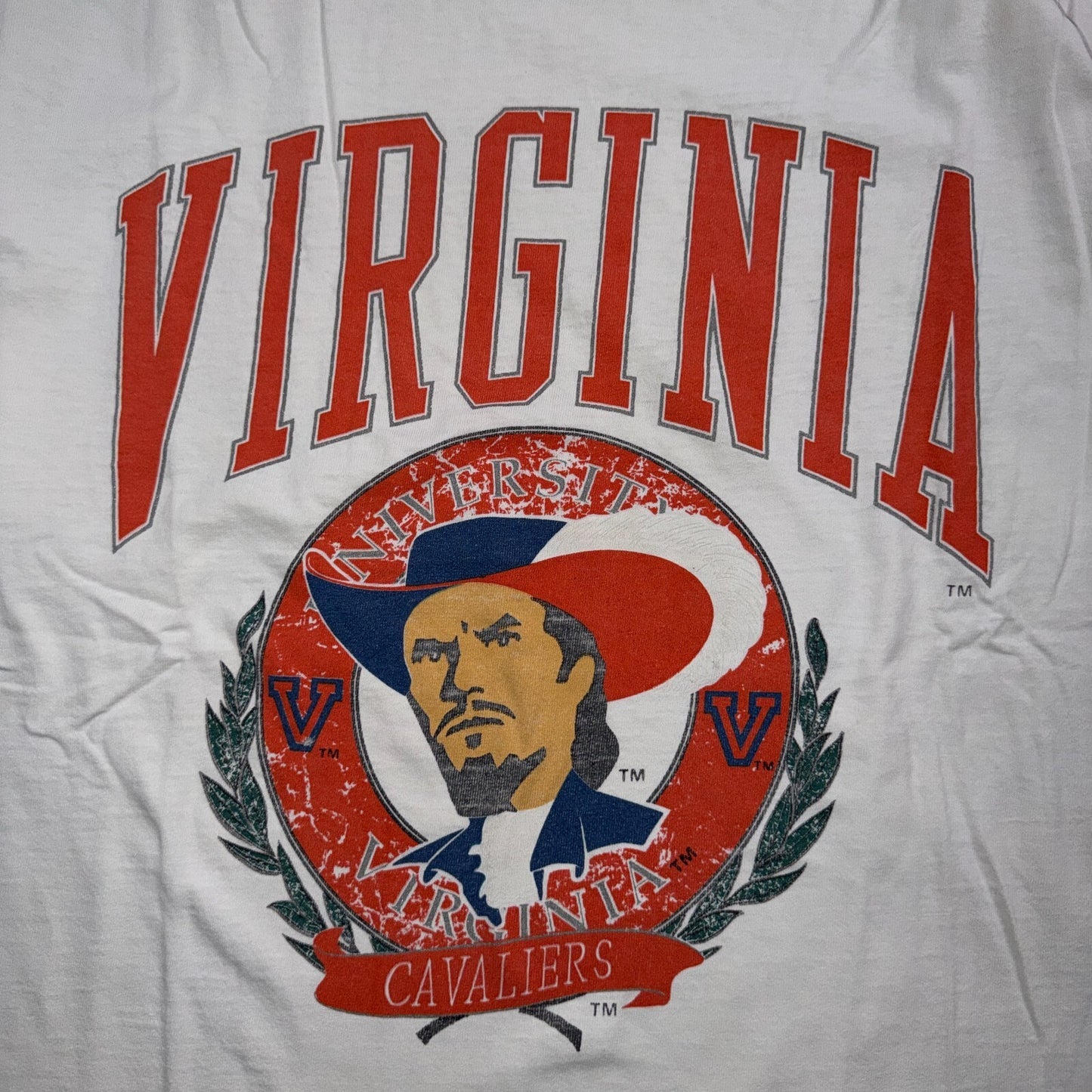 Vintage UVA Cavaliers Town Champ Gray T Shirt New Virginia NCAA Big Logo Size XL