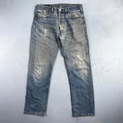 Levis 501 Vintage 90s USA XX Straight Leg Jeans Blue Med Wash 33x32 Act 32x30