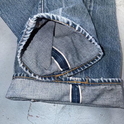 Levis 501 Vintage 80s Redline Selvedge USA XX Jeans Light Wash 33x34 Act 30x30