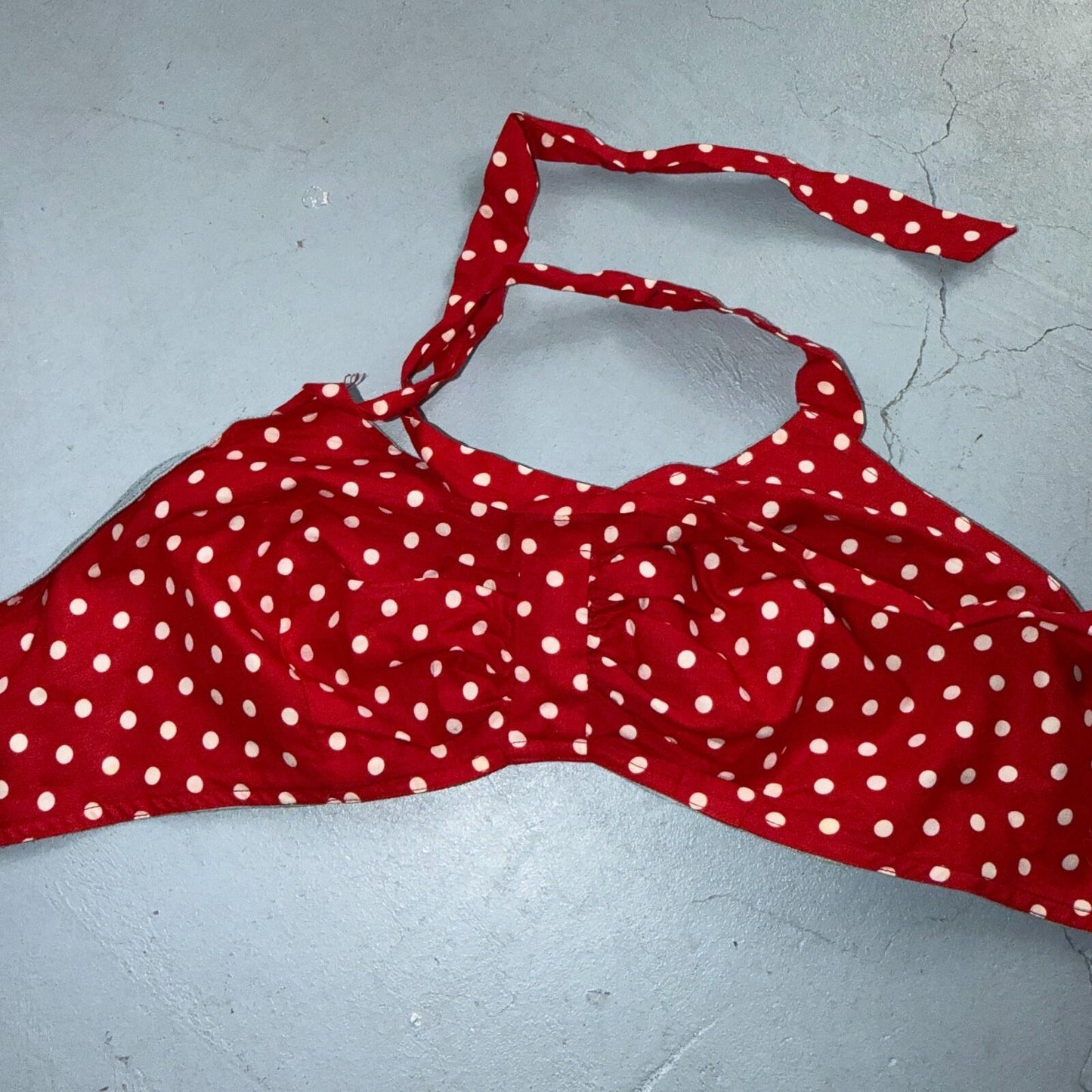 VTG 1950s 50s Women’s Swimsuit Bathing Suit Bra Swim Suit Poka Dot Reversible?