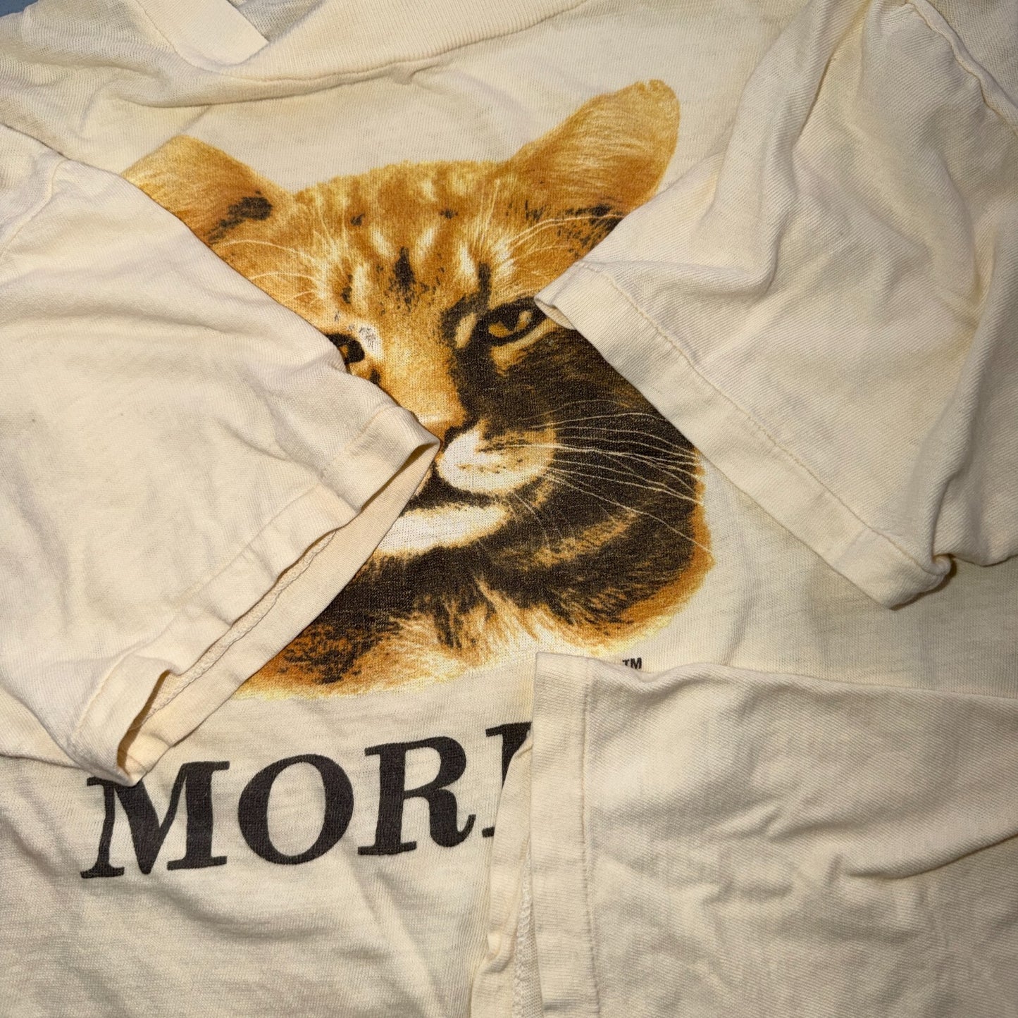 Vintage 1980s Morris The Cat Single Stitch 9 Lives Made In USA 80s Tee Shirt L