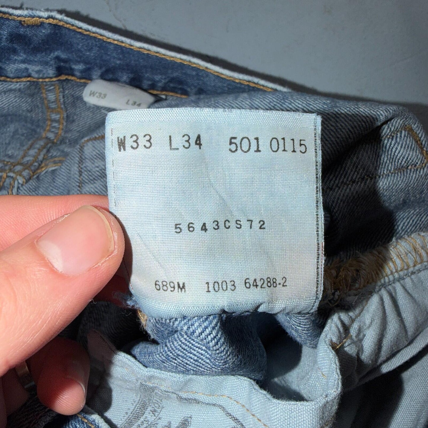 Levis 501 Vintage Y2K 90s XX Straight Leg Jeans Blue Light Wash 33x34 Act 31x31