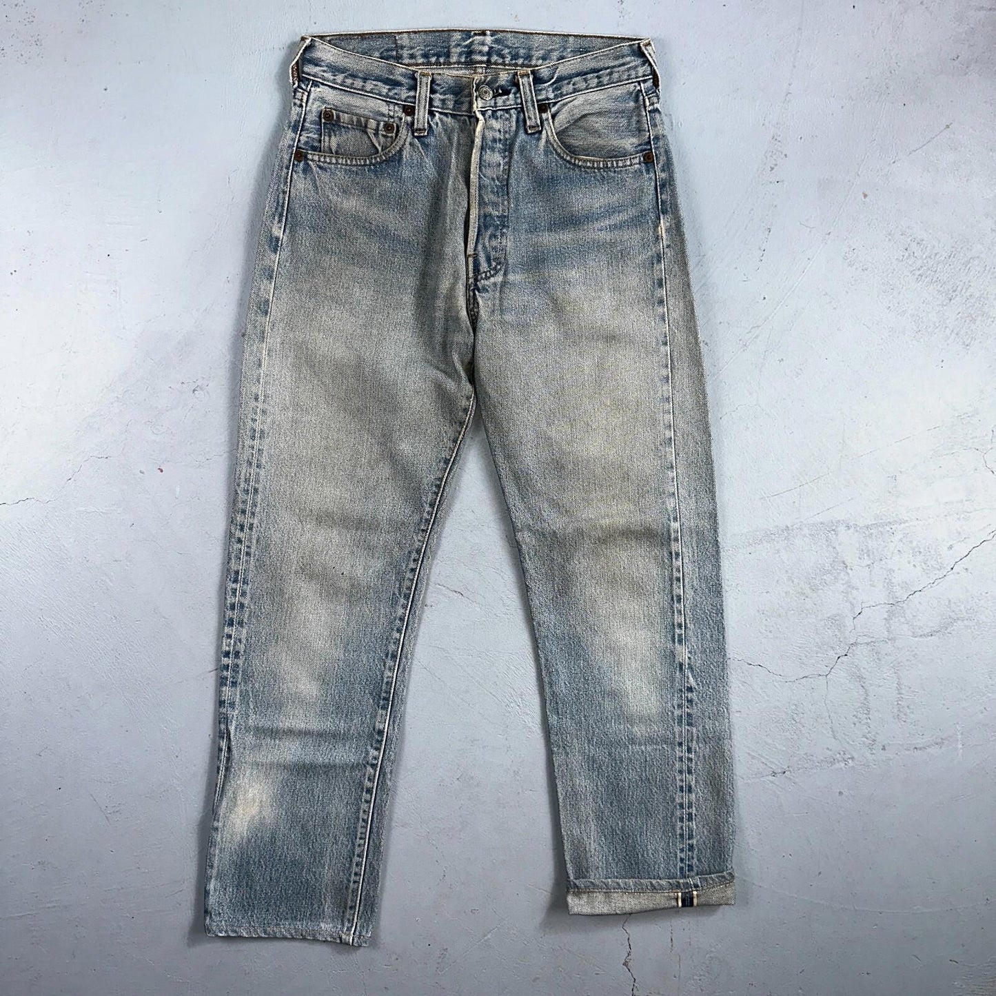 Levis 501 Vintage 80s Redline Selvedge USA XX Jeans Light Wash 29x34 Act 27x28