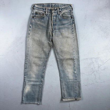 Levis 501 Vintage 80s Redline Selvedge USA XX Jeans Light Wash 29x34 Act 27x28