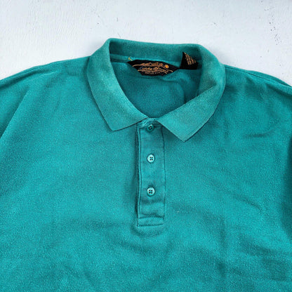 Eddie Bauer Vintage Polo Shirt Mens XL Green Collar Classic Preppy Knit 90s