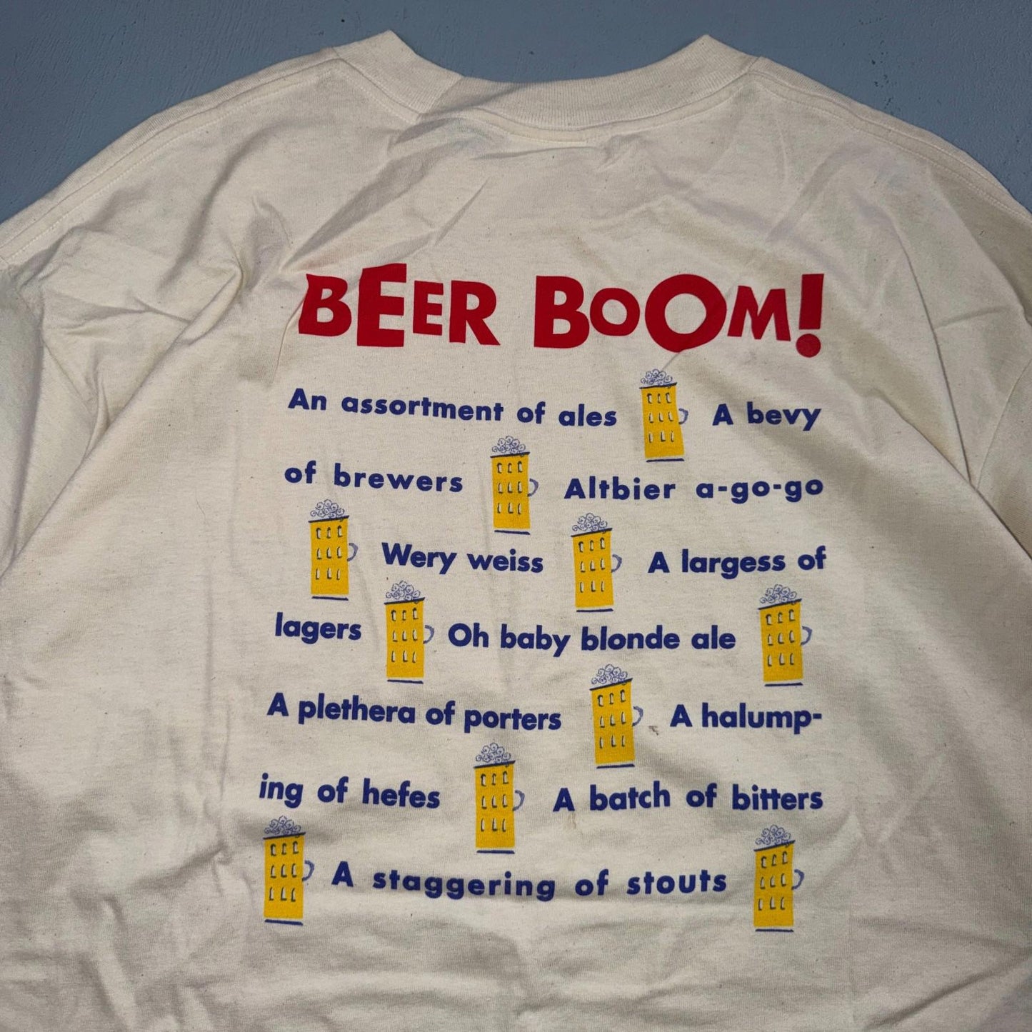 Beer Boom Funny Graphic Vintage T Shirt 90s Y2K Brewing Cool XL Drinking
