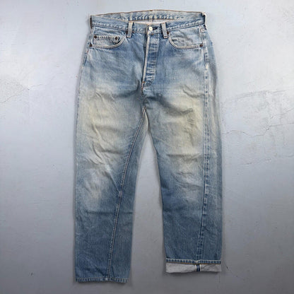 Levis 501 Vintage 80s Redline Selvedge USA XX Jeans Light Wash 35x32 Act 33x29