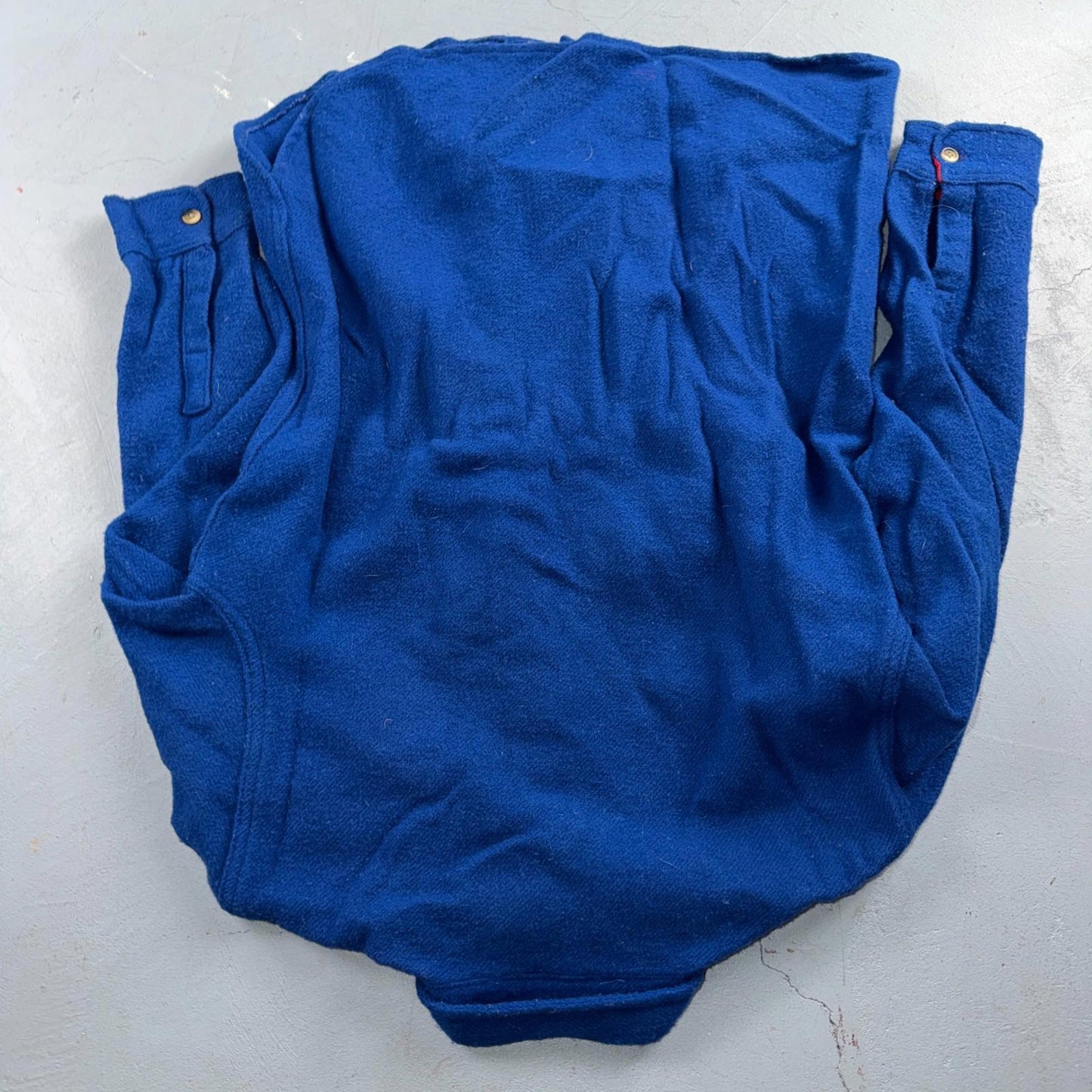 VTG Woolrich Blue Red Basic Plain Wool Flannel Shirt Jacket Men M 70s 80s USA