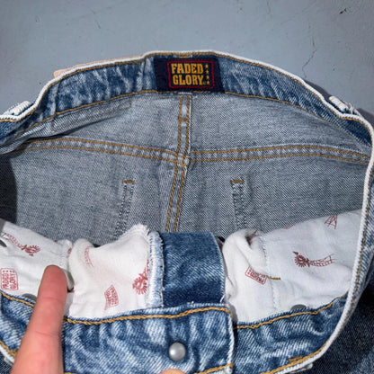 Vintage Y2K Faded Glory Jeans Womens 12 Light Blue Classic Fit USA 29x29 Skinny