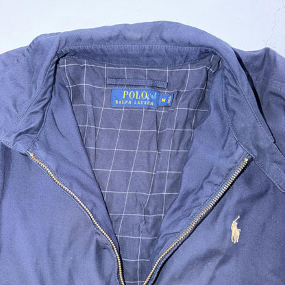 Polo Ralph Lauren Harrington Jacket Men M Solid Blue Striped Lined Y2K