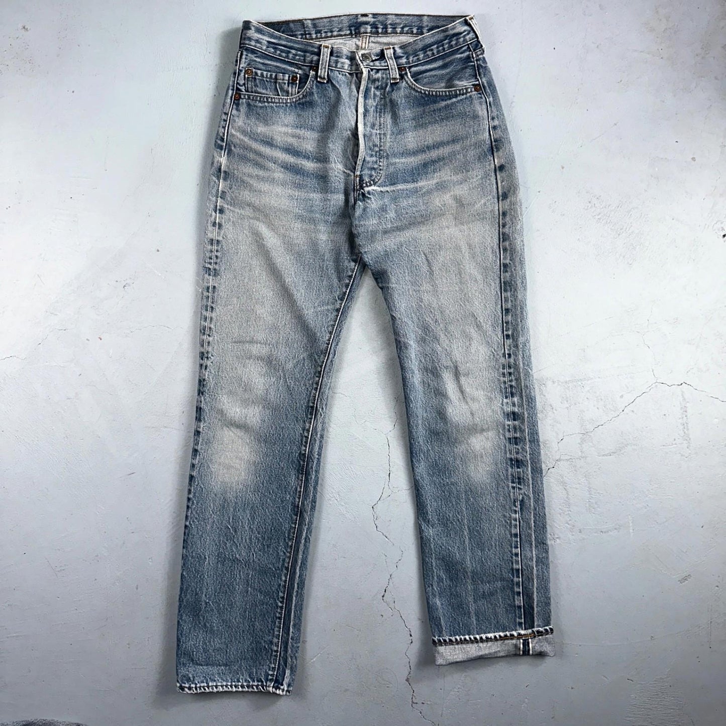 Levis 501 Vintage 80s Redline Selvedge USA Light Wash Jeans 31x36 Act 29x32