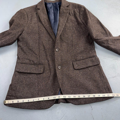 David Hart x GAP Brown Specked M Tweed Sport Coat Wool Silk Suit Pants 2PC 30x32
