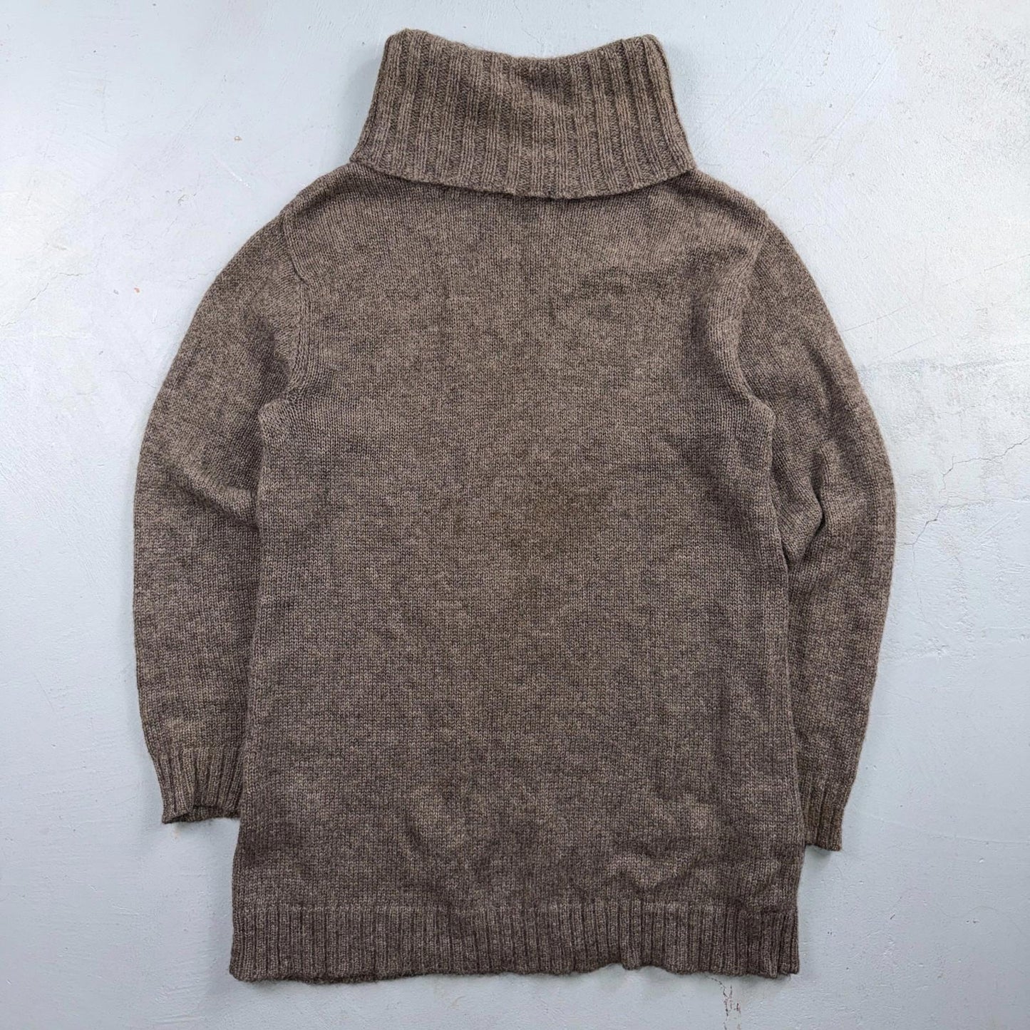 Eileen Fisher 100% Baby Alpaca Turtleneck Sweater Brown Size Small Luxury