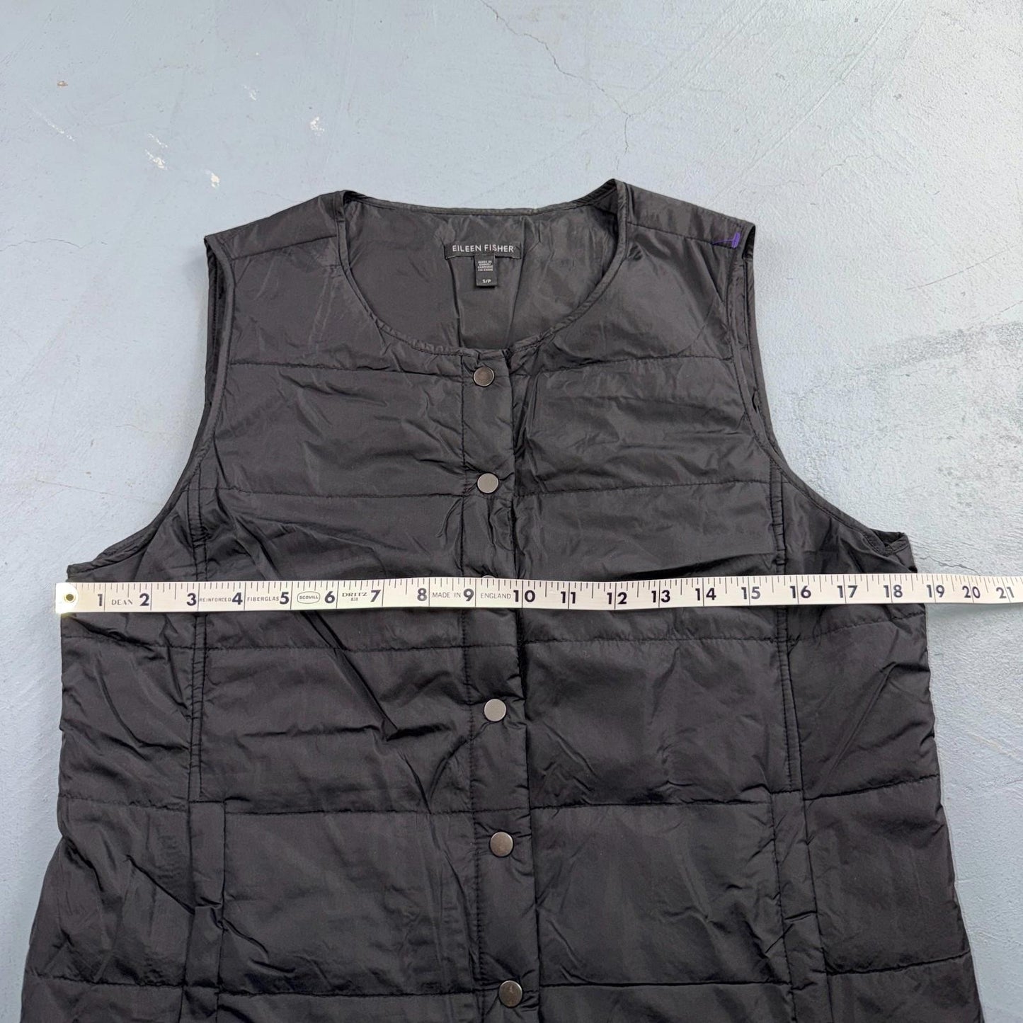Eileen Fisher Weather Resistant Nylon Puff Quilted Vest Women's Size Small