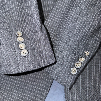 VTG 80s Christian Dior 3 Piece Suit 3pc Wool Gray Pinstripe 40 34x32 Pants Vest
