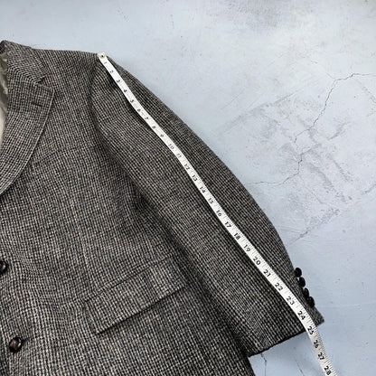 Norm Thompson VTG 80s Harris Tweed Preppy Wool Herringbone Blazer Jacket 42