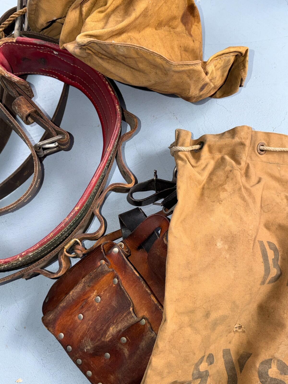VTG Bell System Telephone Repairman Tool Bag Case Lineman Belt Canvas 50s 60s