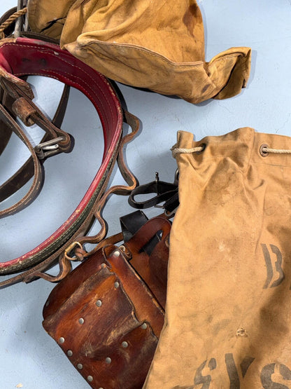 VTG Bell System Telephone Repairman Tool Bag Case Lineman Belt Canvas 50s 60s