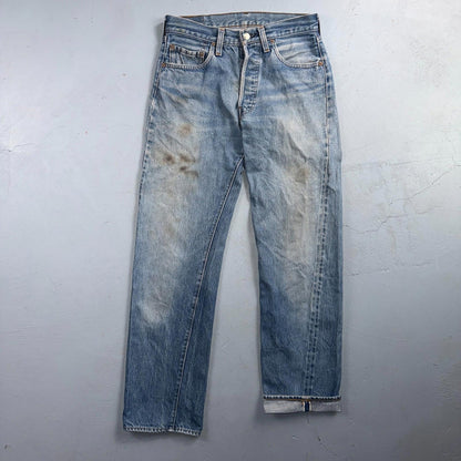 Levis 501 Vintage 80s Redline Selvedge USA XX Jeans Light Wash 30x34 Act 28x29