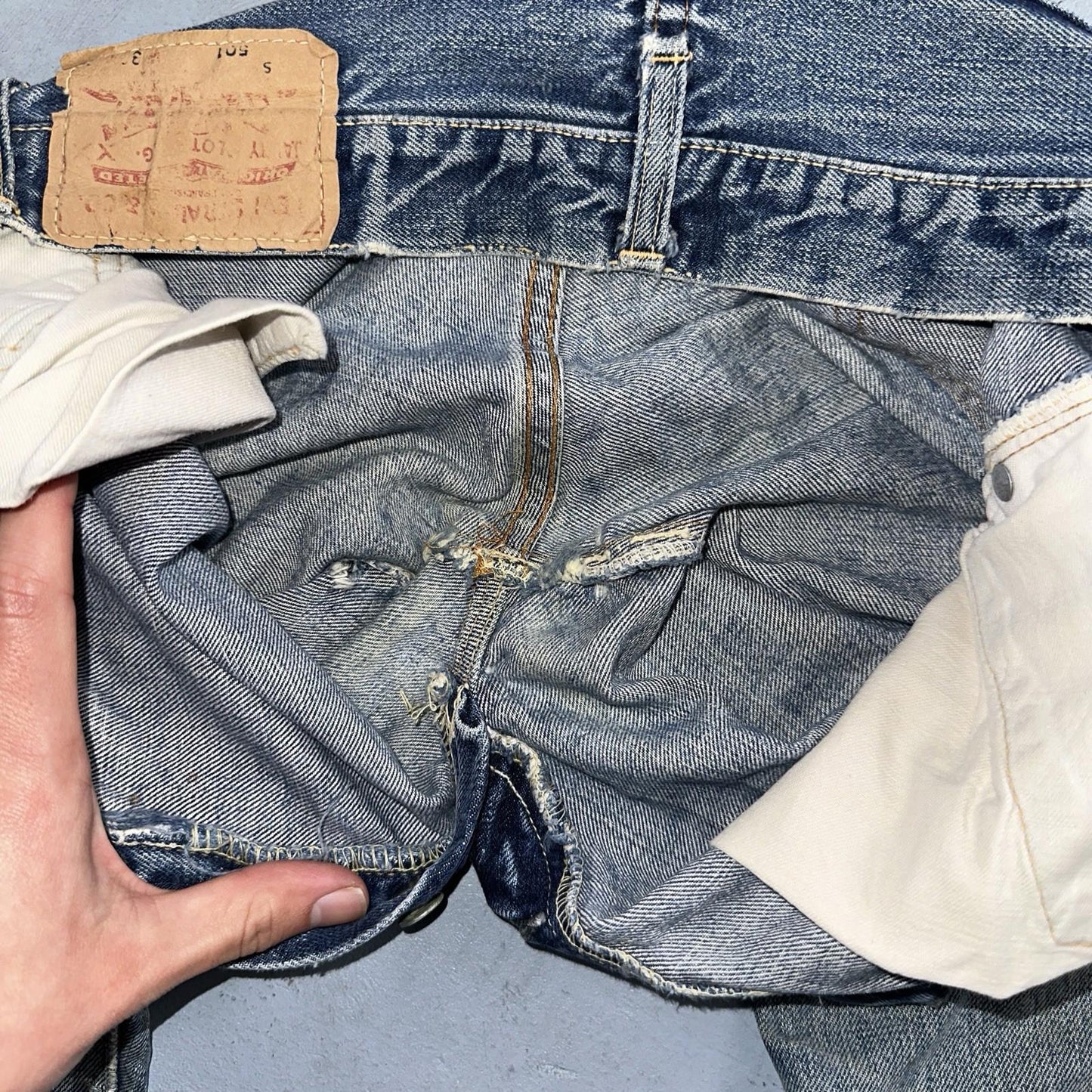 Levis 501 Big E Vintage 60s Redline Selvedge USA XX 1960s Jeans 30x32 Ac 28x28